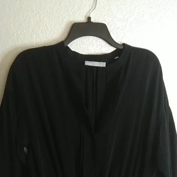 Vince Shirred Sleeve Silk drawstring Casual Dress sz M